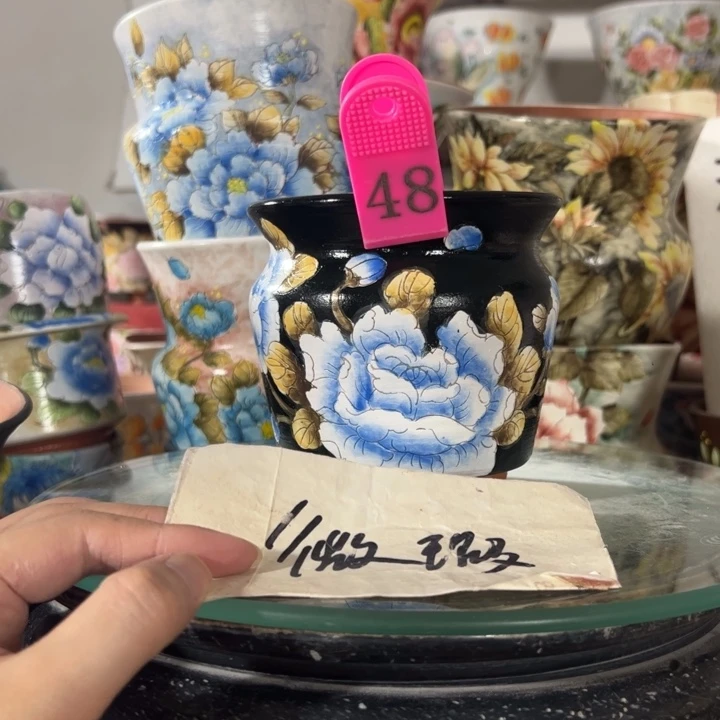 景德镇手绘花盆满38包邮偏远地区除外
