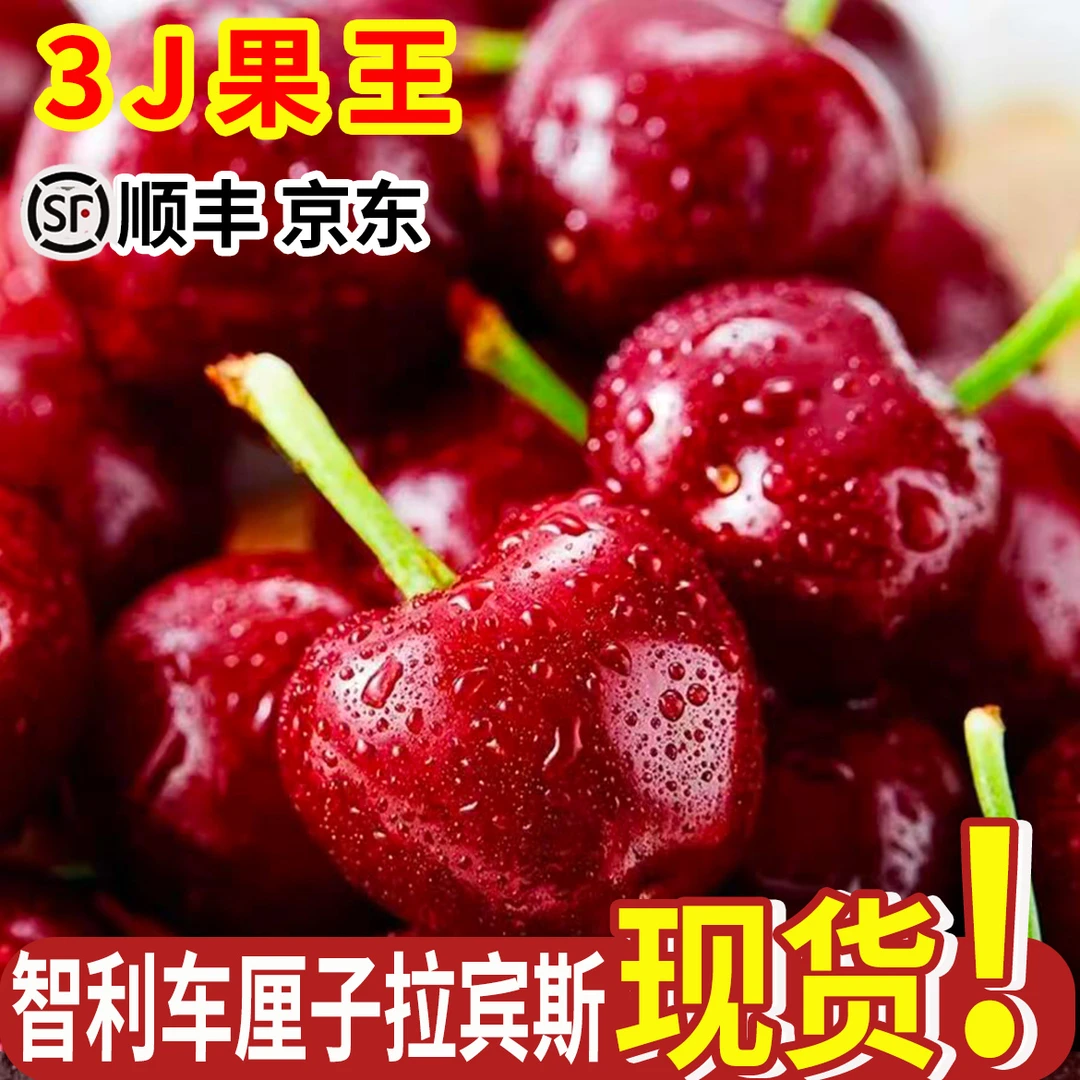 5斤原箱3JD果王【顺丰京东包邮】智利进口海运车厘子拉宾丝3J内附果径卡XY拉宾斯樱桃智利共和国