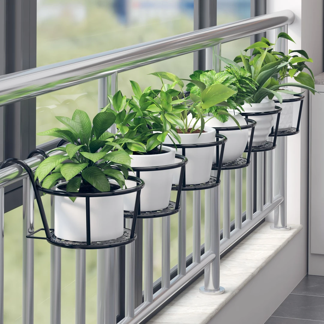 免安装欧式铁艺栏杆花架护栏盆栽悬挂式阳台吊篮绿萝多肉花盆架子