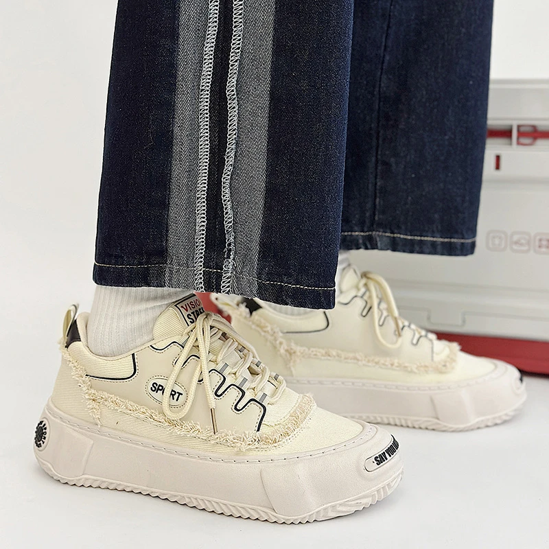 新款板鞋潮鞋INS休闲风男鞋小丑鞋时尚潮流百搭运动厚底透气KK060