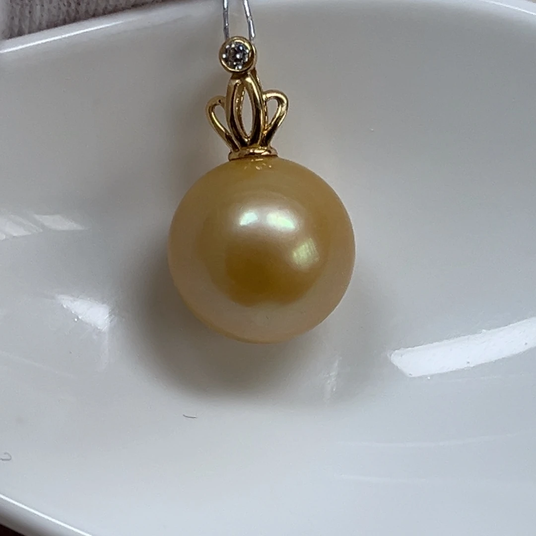 海水珍珠颈饰18K金镶嵌12.8mm