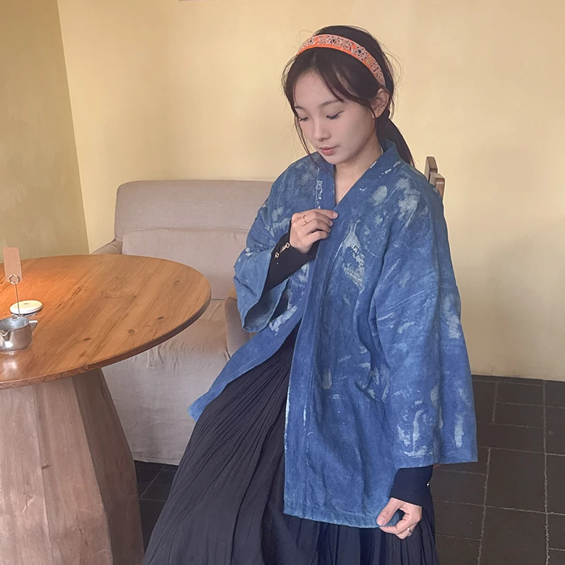 抱朴 原创设计 孤品古布扎染蓝外套 可持续性穿衣 无性别穿搭