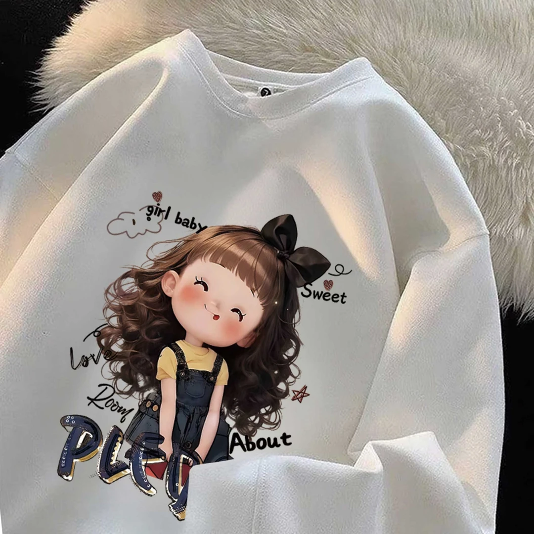 特大码300斤秋冬潮牌卡通加绒圆领卫衣男秋时尚高街宽松加厚上衣