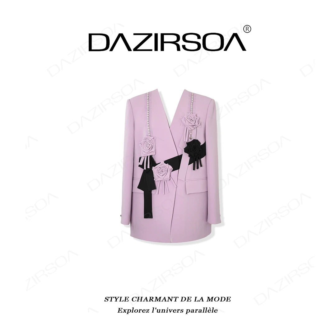 “苏醒玫瑰”立体玫瑰花小众西装外套 W597