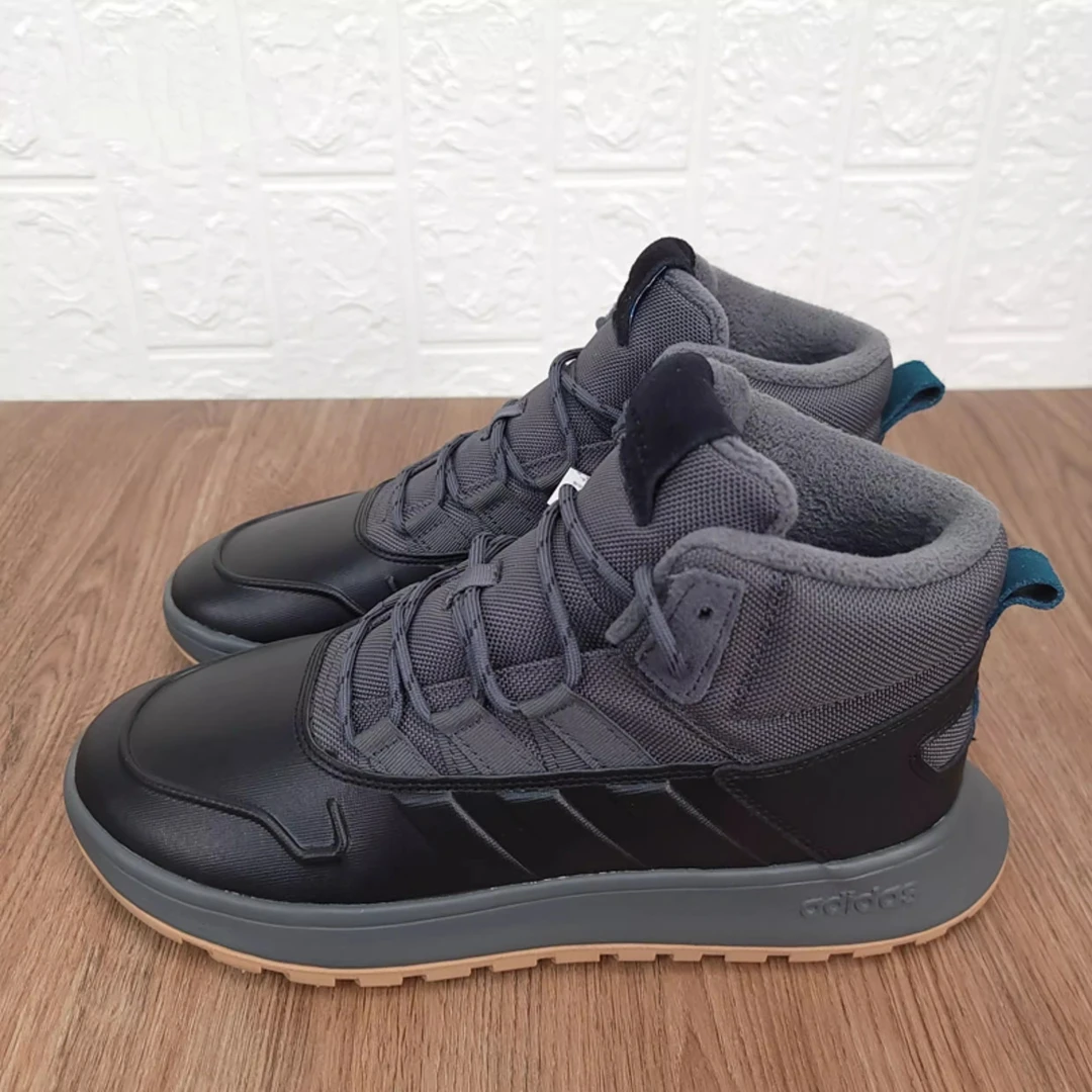 Adidas阿迪达斯男款冬季加绒保暖高帮防滑运动休闲鞋EE9706鞋子