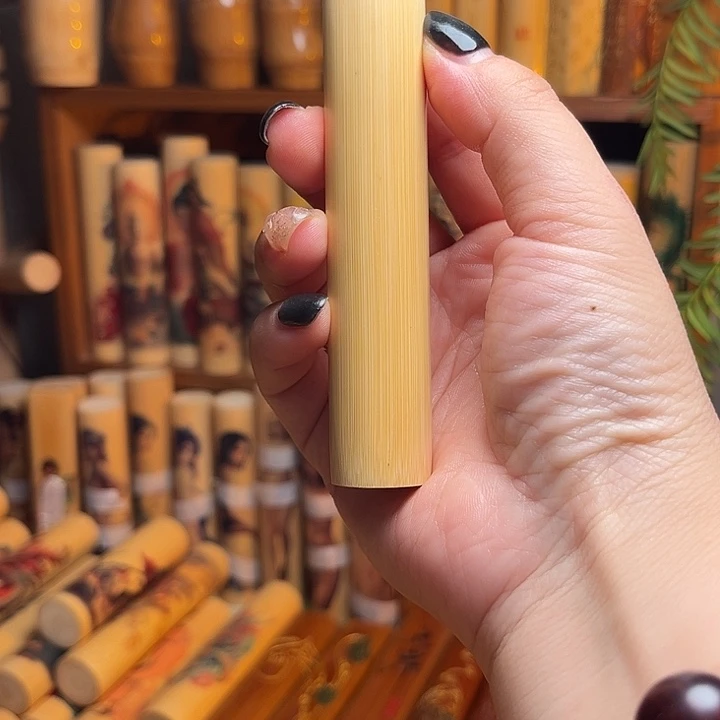 竹蓝*实心玉竹手把