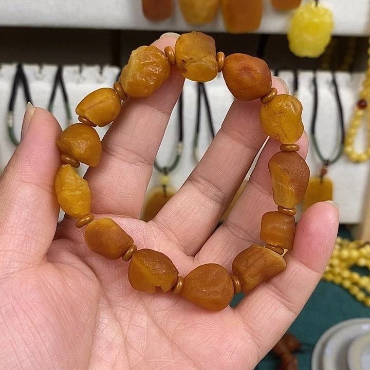 蜜蜡未镶嵌珠宝奇石海漂籽手串