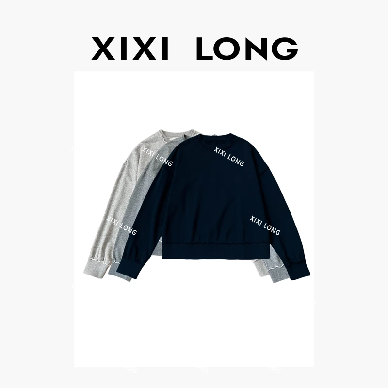 “做旧毛边,拿捏松弛感” 毛边圆领卫衣27111