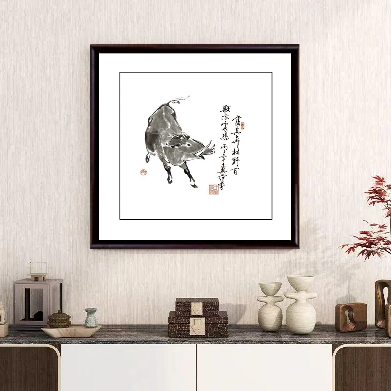 A150《十二生肖之猪》装饰画木框居室挂画
