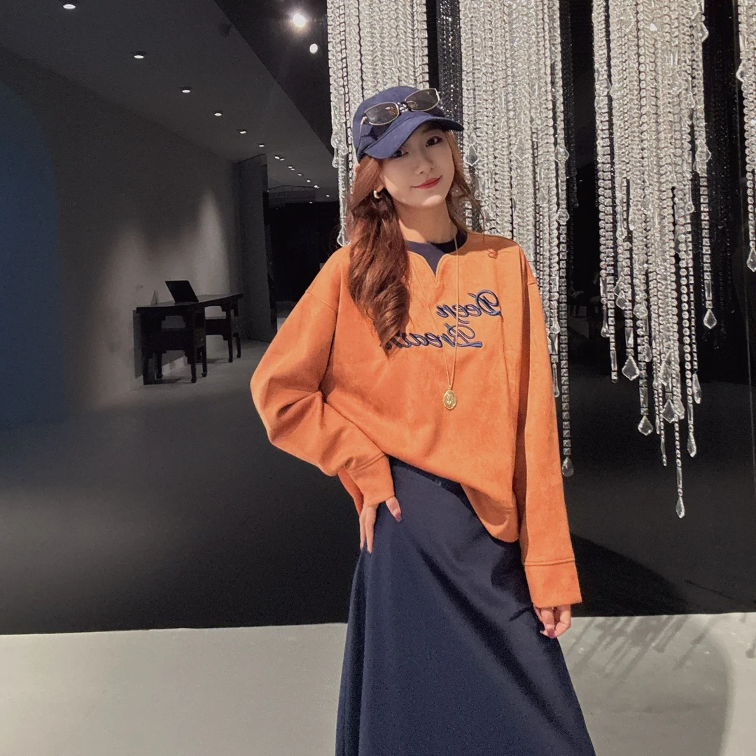 GIRDEAR/哥弟新款圆领长袖休闲轻运动风百搭潮流卫衣1300084