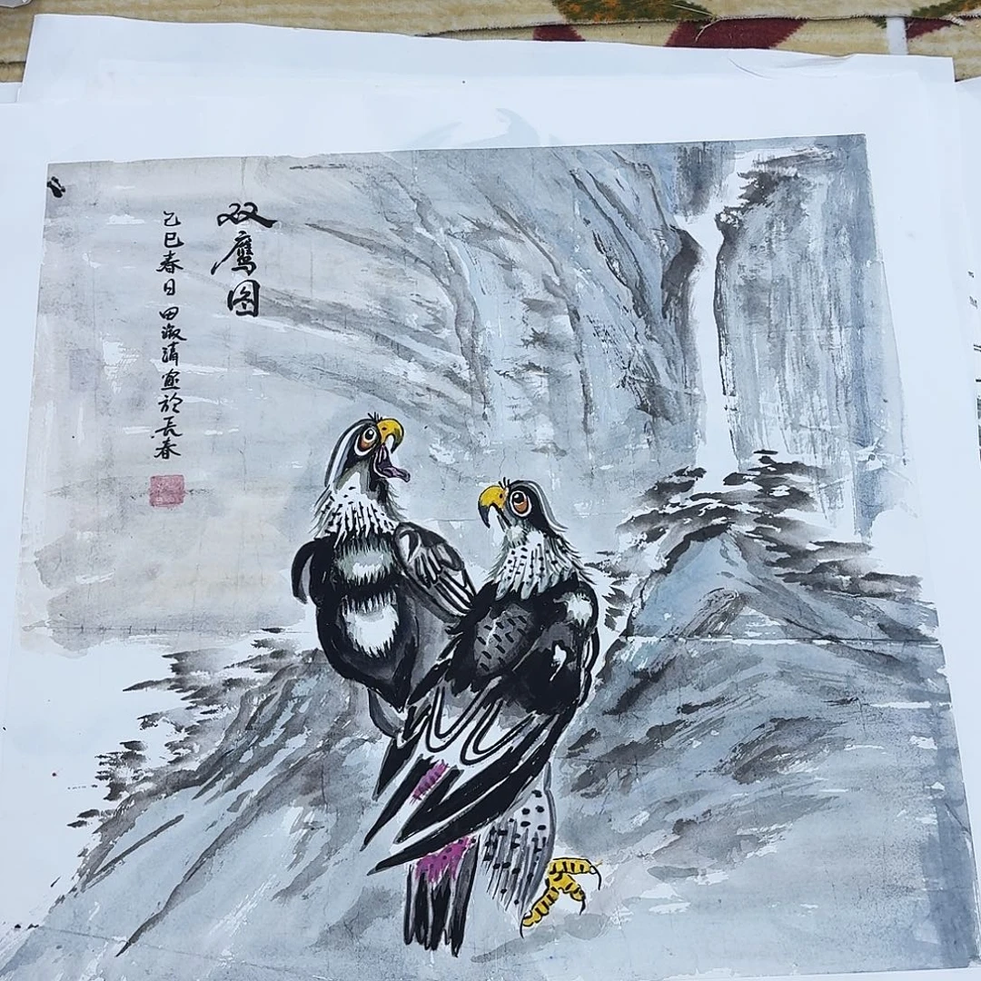 国画四尺斗方花鸟