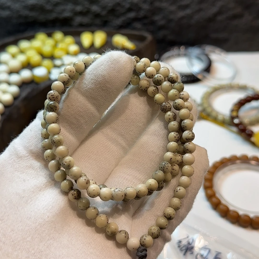 悸***龙蛋6mm星月菩提石玉料108