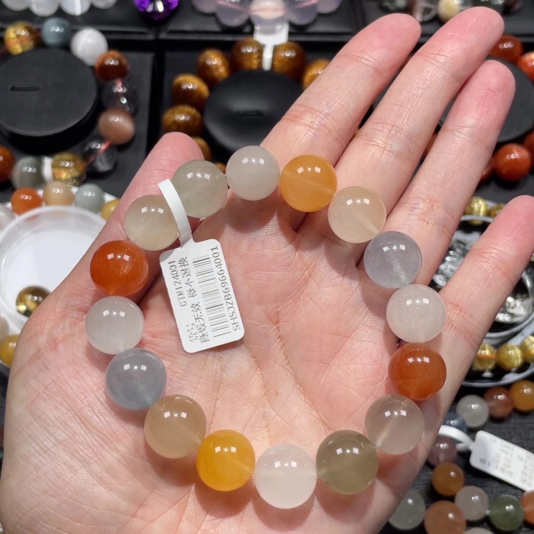 水晶未镶嵌手链彩兔毛12.8mm