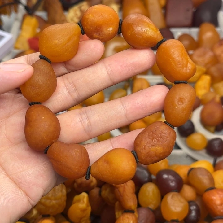 裸石琥珀未镶嵌天然蜜蜡手串