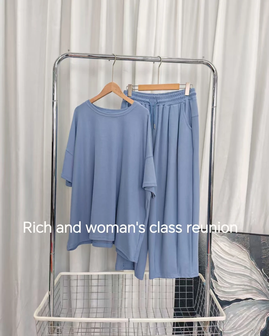 6色 C9903 C9905 2025夏季新款九分裤休闲大码套装【现货】