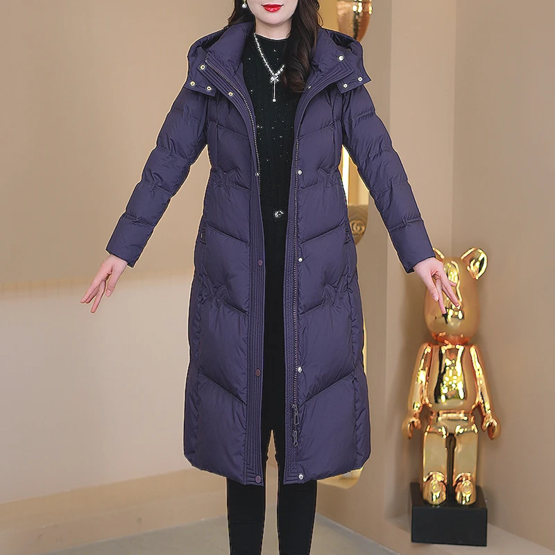 冬季新款时尚减龄中长款白鸭绒羽绒服W-39-1