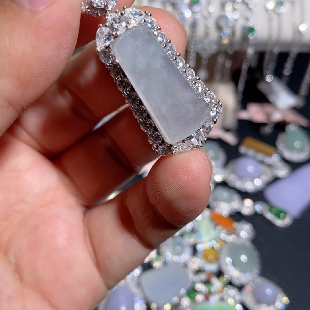 翡翠银S925镶嵌颈饰k jk l