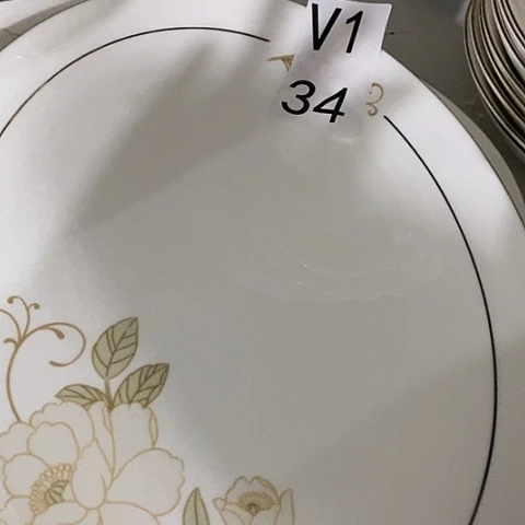 瓷一个鱼盘山茶花v134