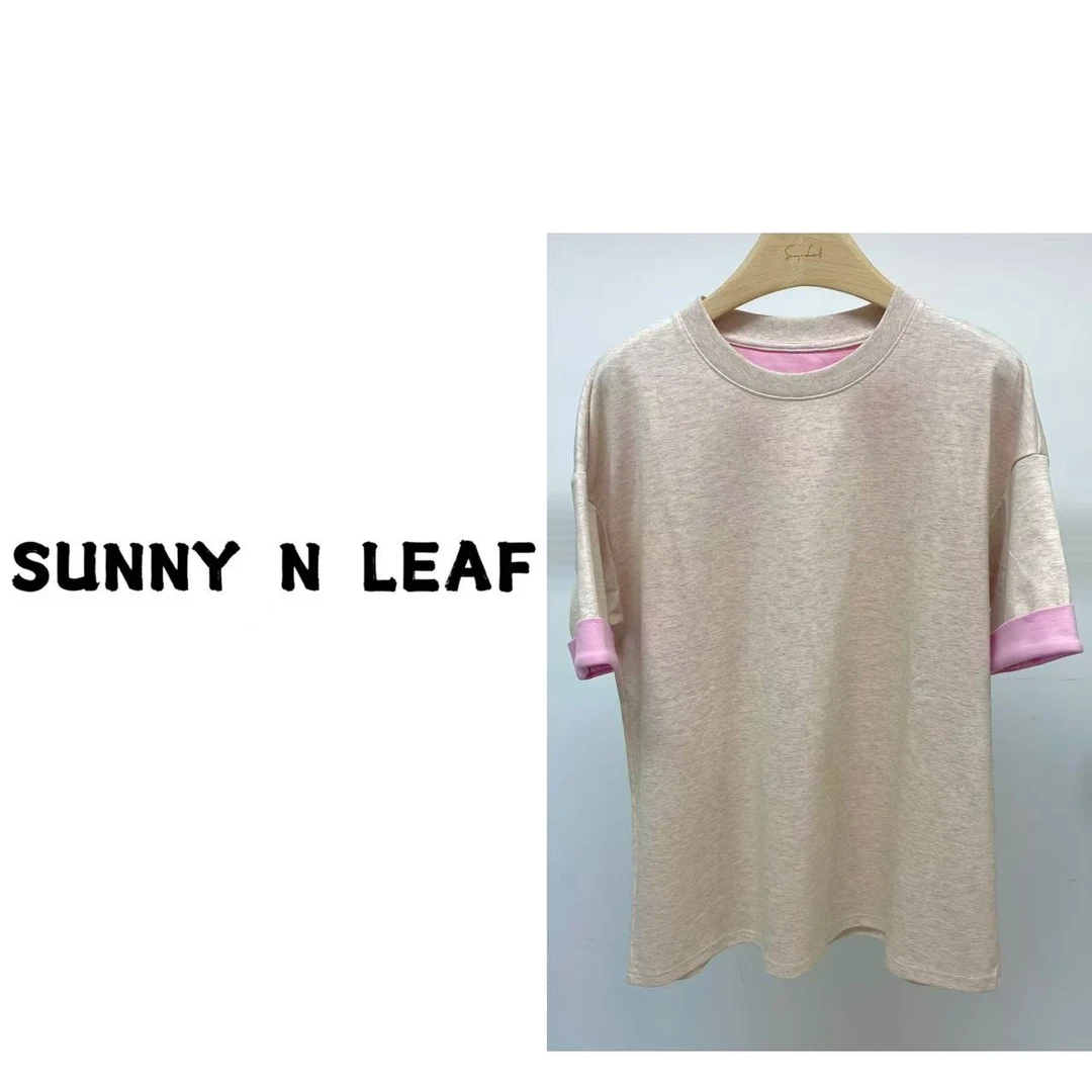SUNNY N LEAF   撞色圆领休闲百搭T恤  ZBTAL1153