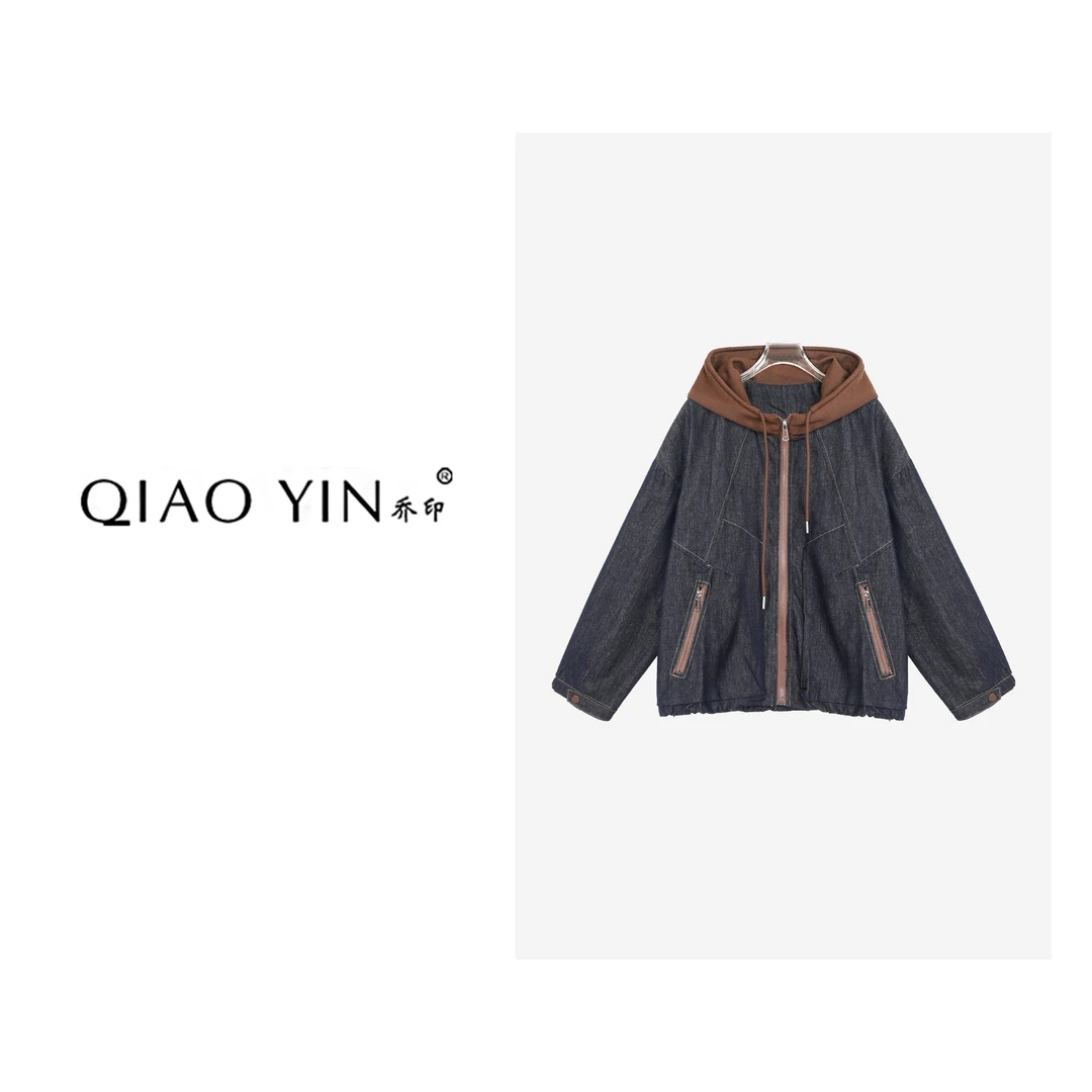 QIAO YIN"牛仔外套“时尚气质百搭休闲长袖牛仔外套QY28390