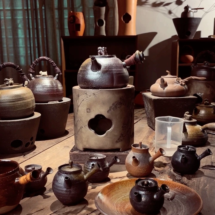 壶博*叙柴烧侧把泡茶壶 纯手工