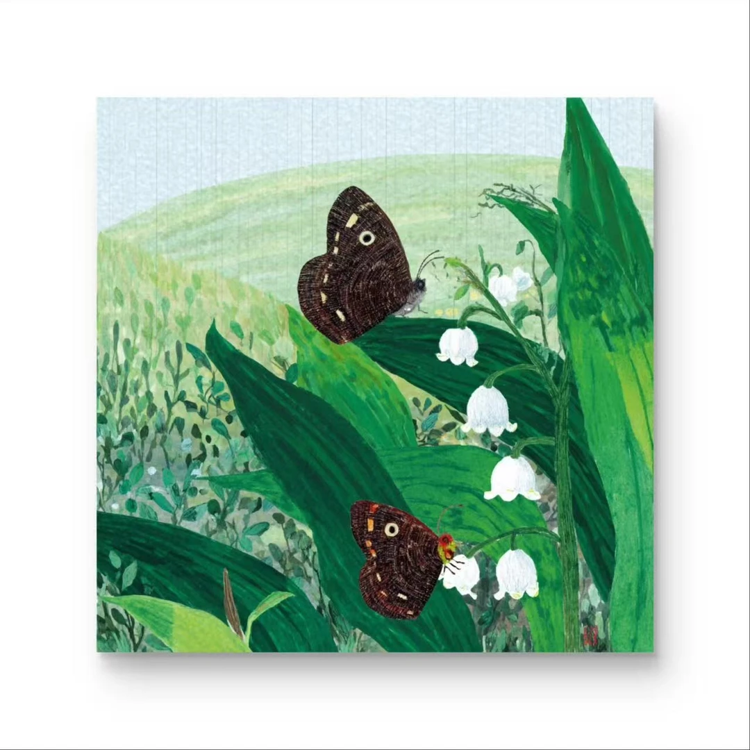 《蝶戏铃兰》原创手绘画/50x50cm/中古风系列ZGF-341