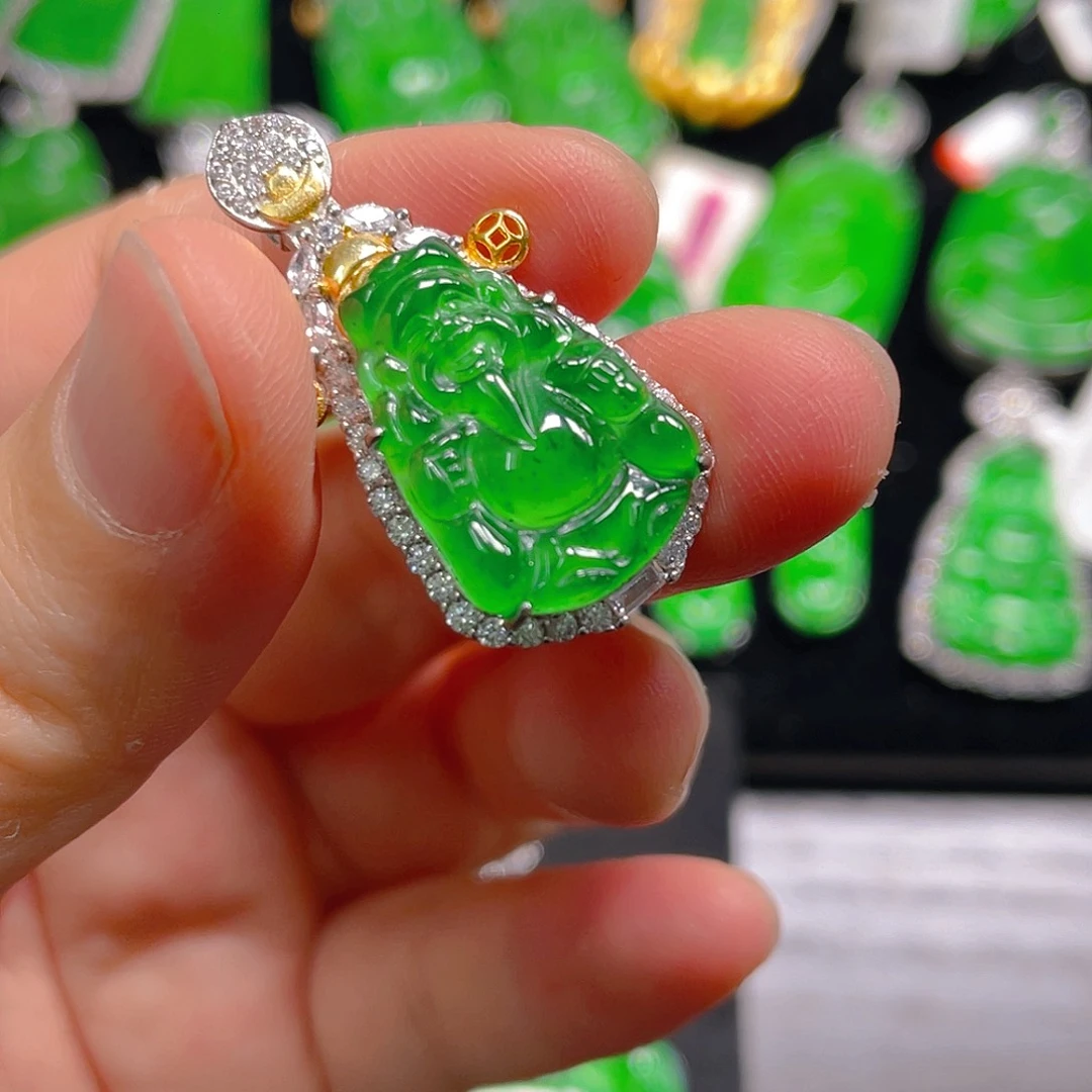 翡翠银S925镶嵌吊坠(不含链)