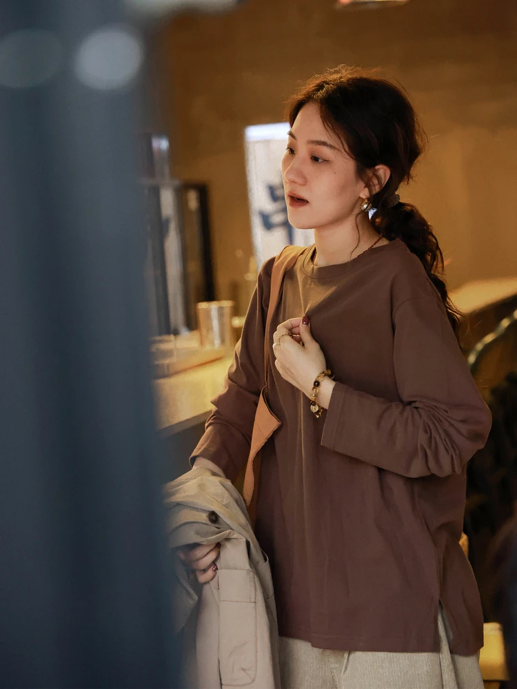 暖暖PJ25T099加厚 磨毛 软糯亲肤宽松大码t恤女内搭