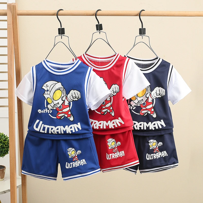 奥特曼衣服男童夏季套装2025新款洋气儿童夏装男孩速干短袖运动服