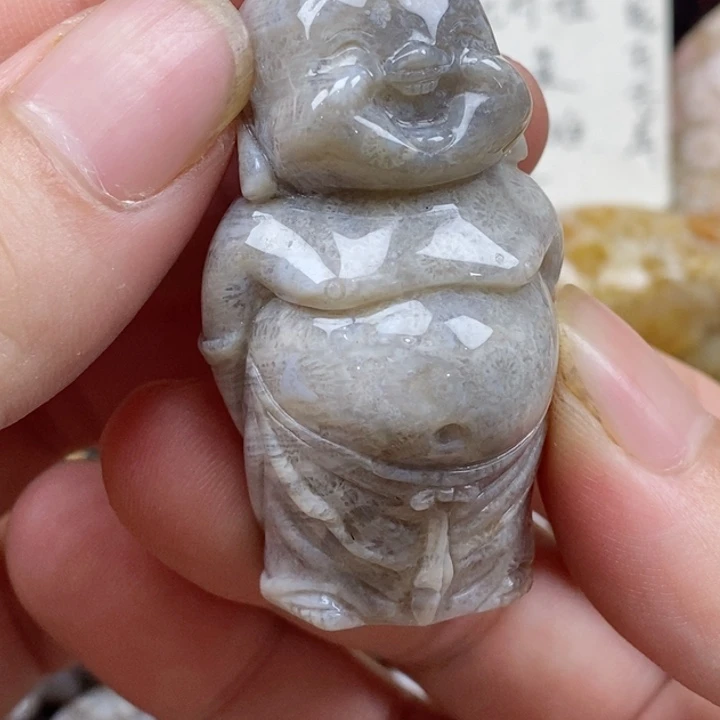 颈饰未镶嵌硅化珊瑚（珊瑚玉）
