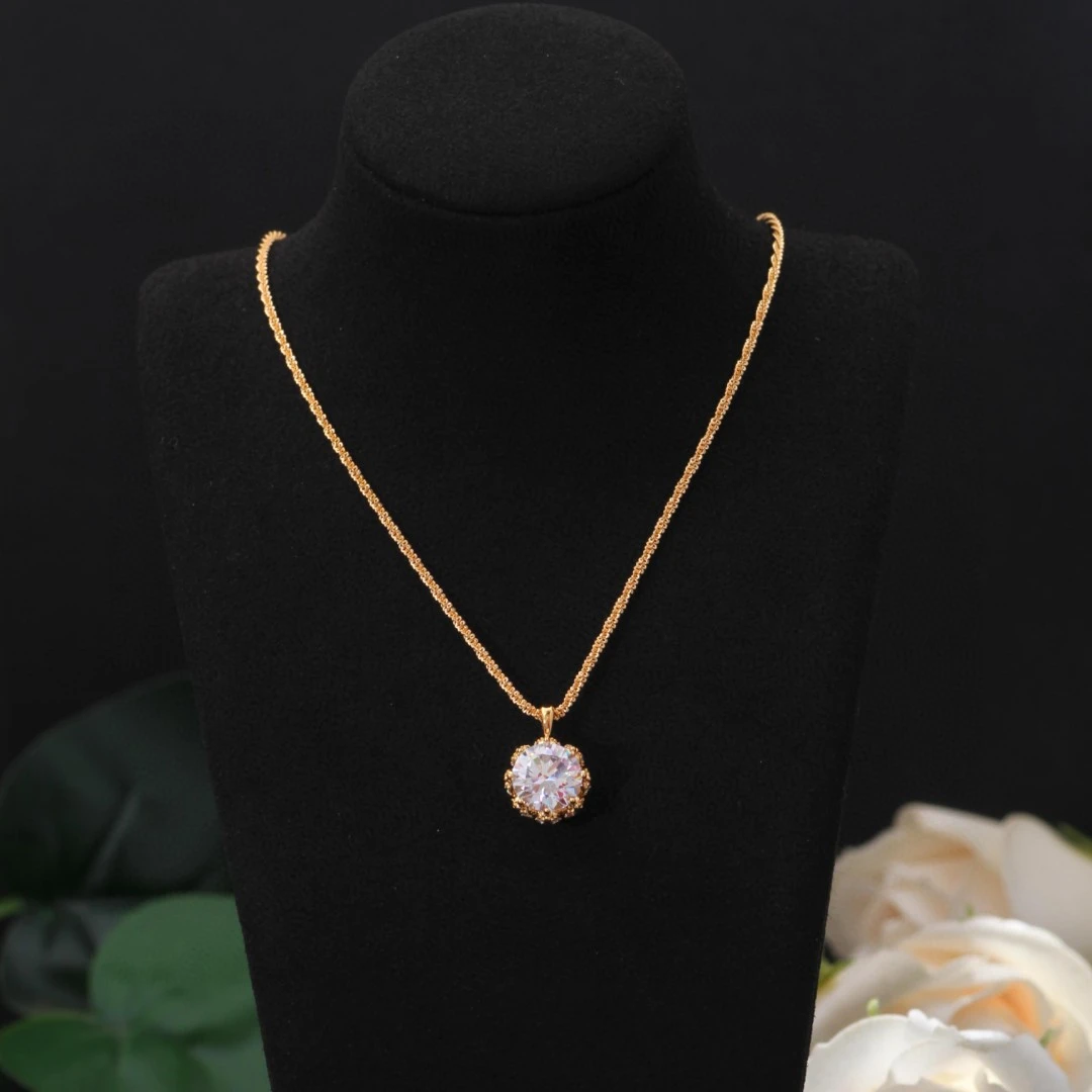 铜合金项链 《货号8667》9028烟花切高碳气质项链（链长40+5）