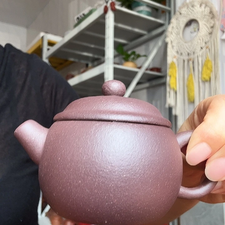 茶壶紫砂天青瑕疵小胖120cc