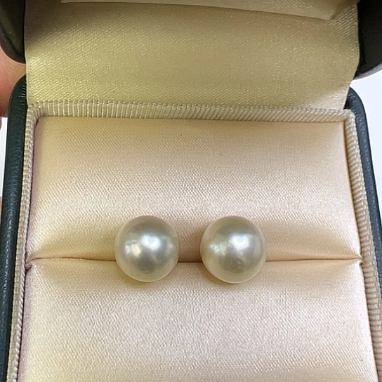 海水珍珠耳饰银S925镶嵌