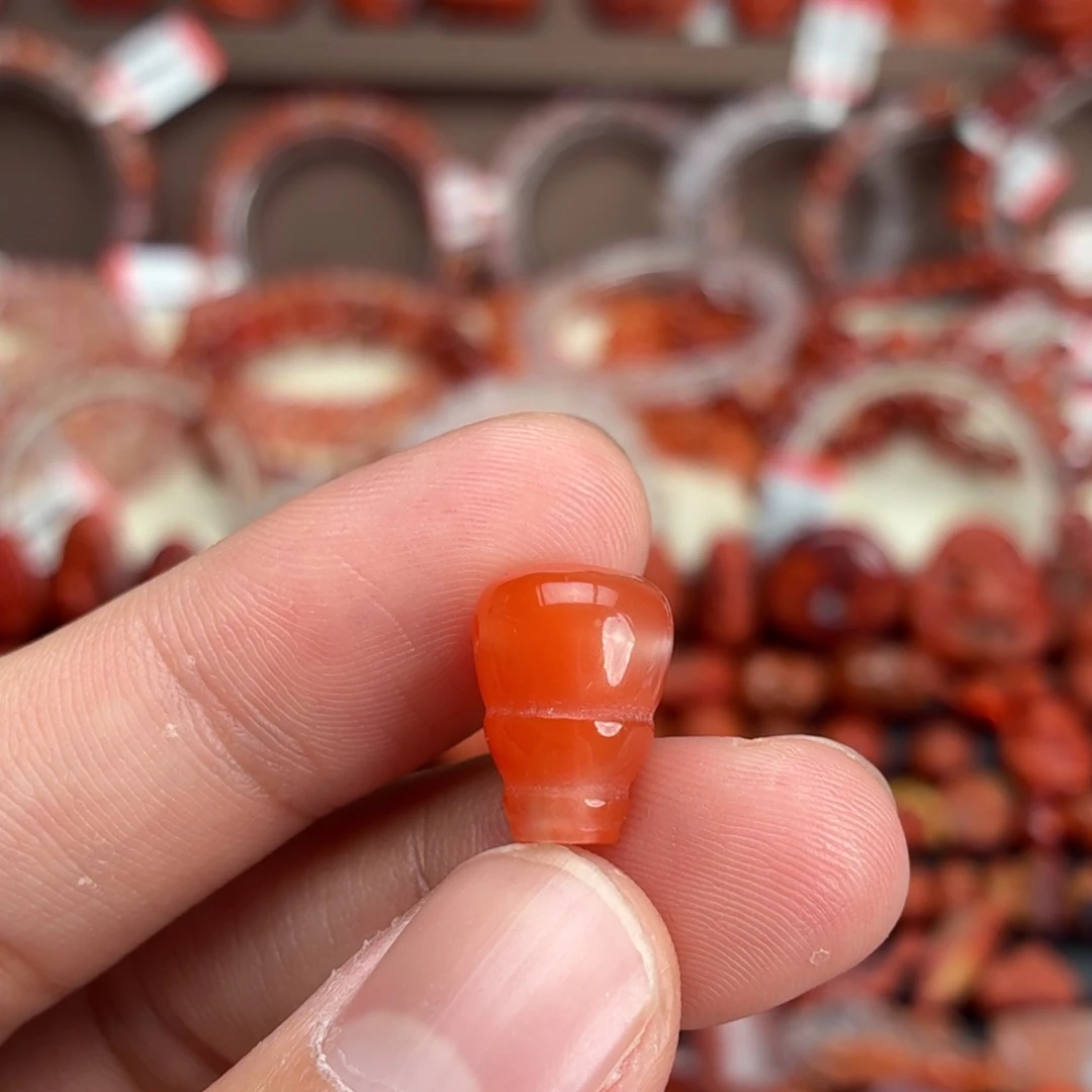 南红玛瑙未镶嵌颈饰三通10+