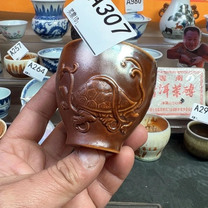 摆件N****t307景德镇手工柴烧主人杯