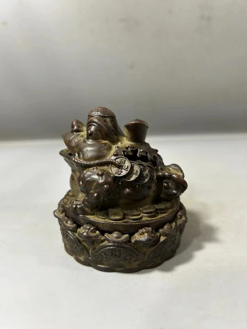 纯铜金蟾炉摆件复古