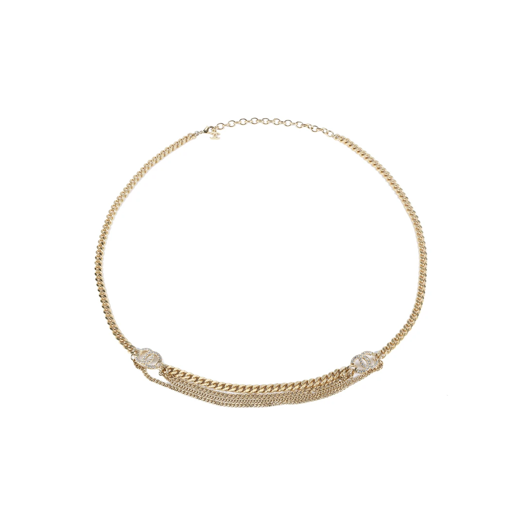 99新 Chanel/香奈儿 22A 手工坊 水钻双C 浮雕 腰链 P224929699