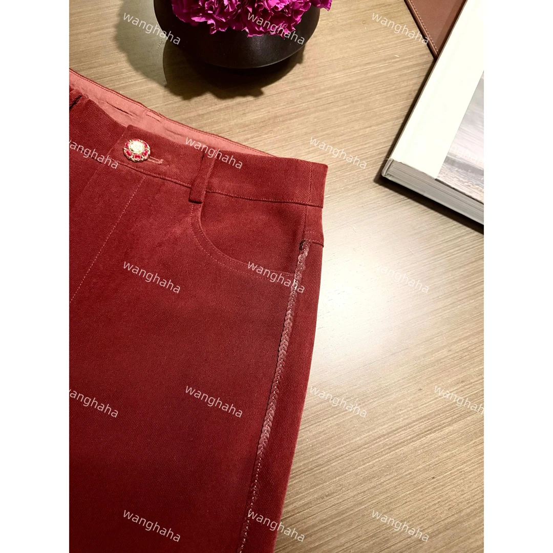 W·HAHA【超有范神裤】显瘦高腰直筒阔腿长裤80808