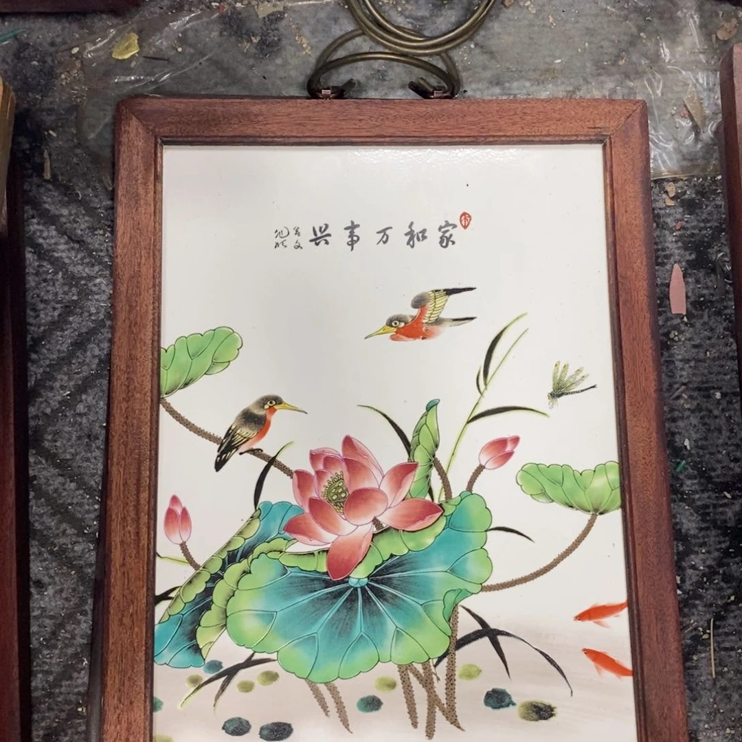 瓷片37*28*1景德镇瓷板画柴窑烧制