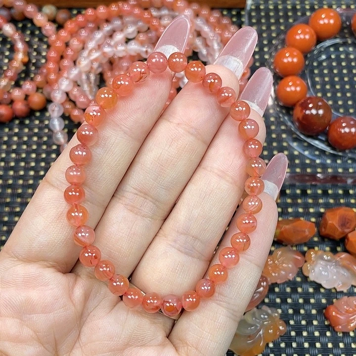 南红玛瑙未镶嵌颈饰冰单圈