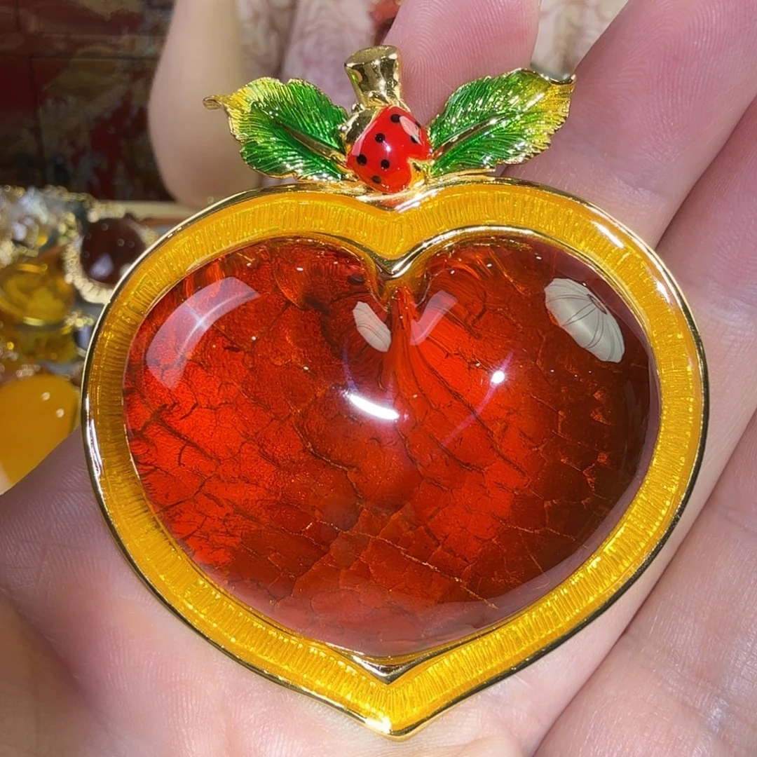 琥珀银S925镀金镶嵌吊坠(赠链)