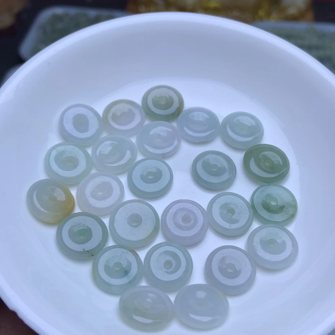 未镶嵌手链翡翠卡12冰油青10个