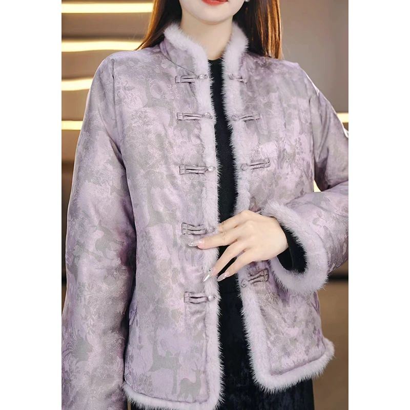 新中式复古时尚羽绒服2025冬季新款气质舒适百搭上衣