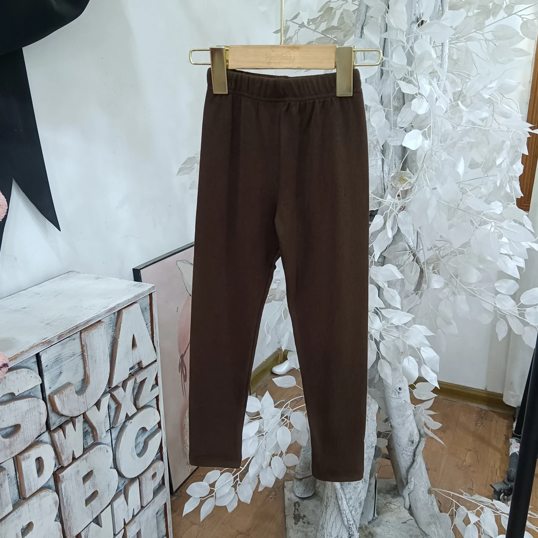 O509咖色抓绒打底裤