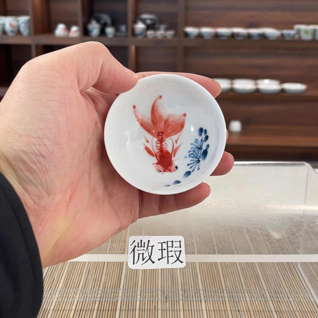 釉下手绘茶具微瑕