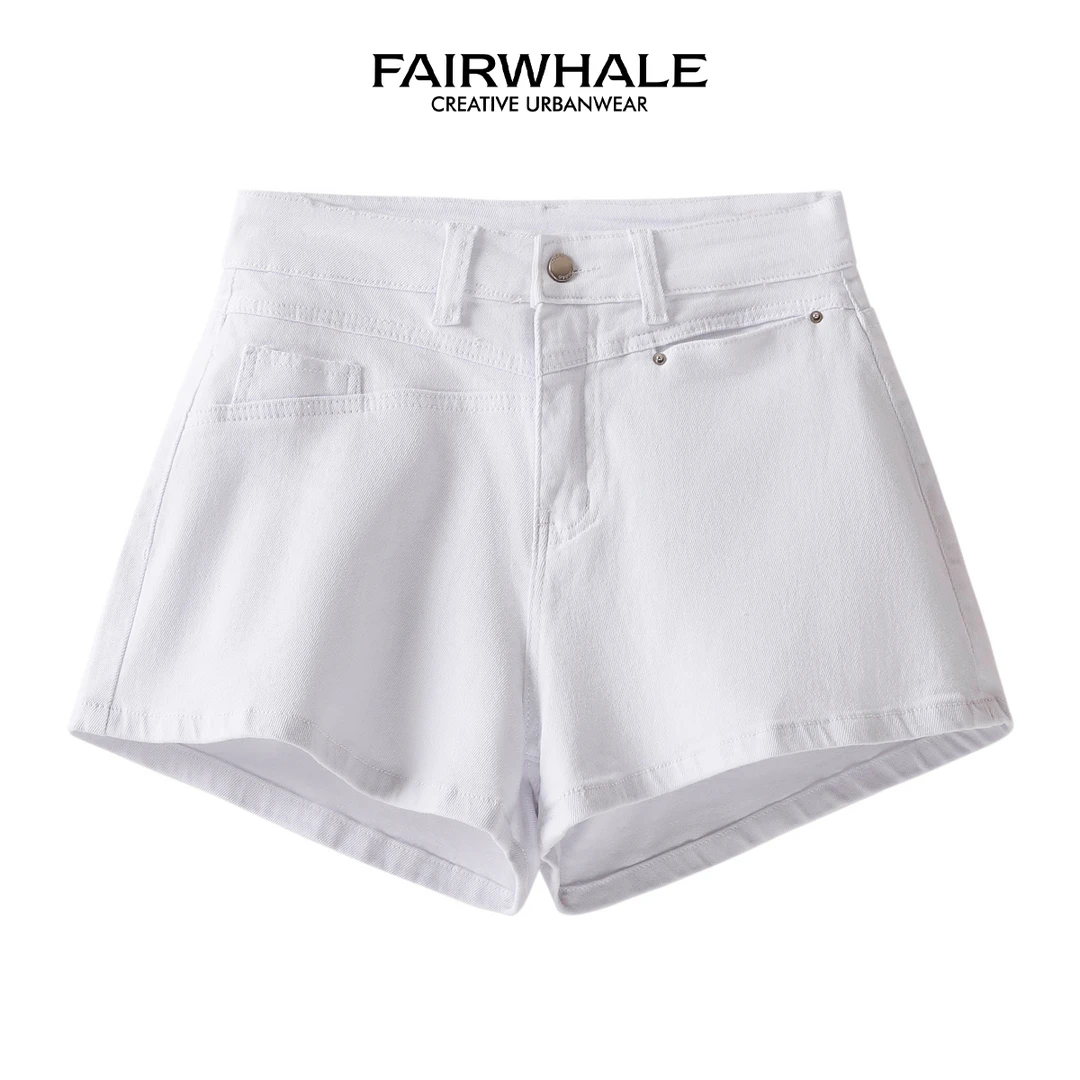 【直播】马克华菲女装高腰显瘦经典A字牛仔短裤 F52037A009