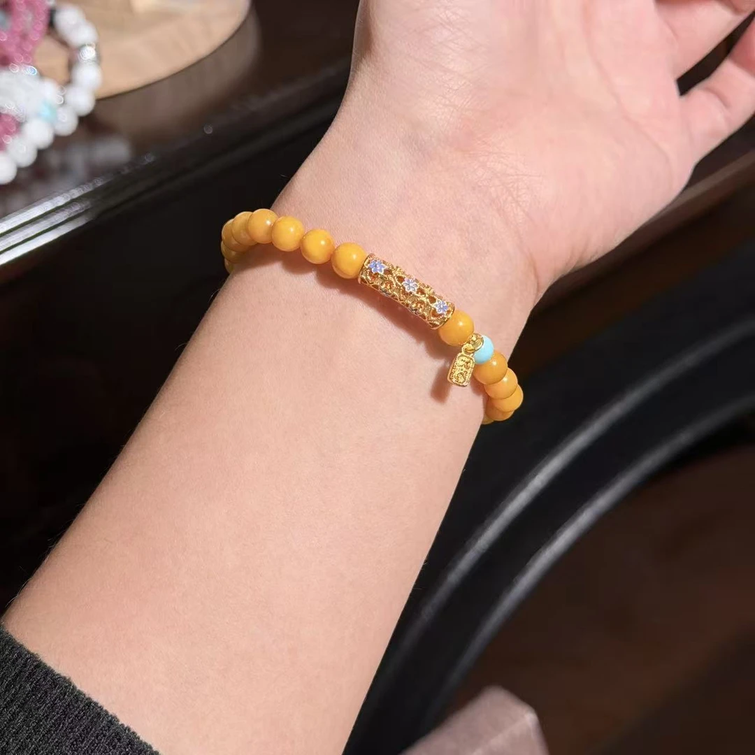 M17 天然蜜蜡设计款手串 多样性发其一