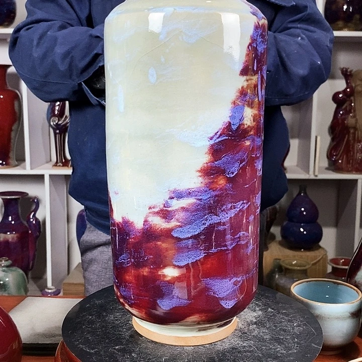 且***慢尚峰钧窑作品摆件