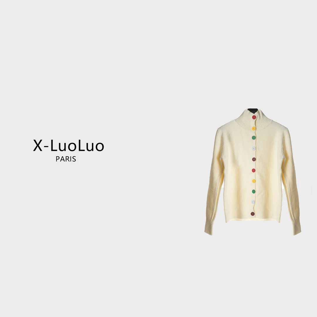【X-LuoLuo洛洛】2025韩系新百搭秋冬彩色扣毛衣外套针织开衫H3-56
