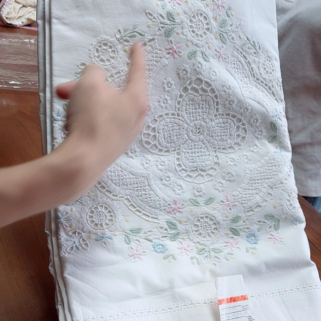 毛绒亚麻棉090-手工床单三件套